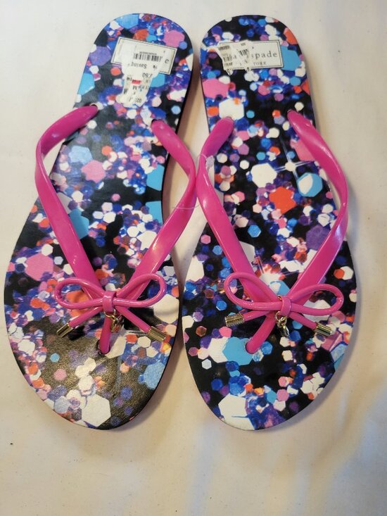 kate spade Shoes - Kate Spade New York Confetti Bow Flip Flops Pink Women's 9-10